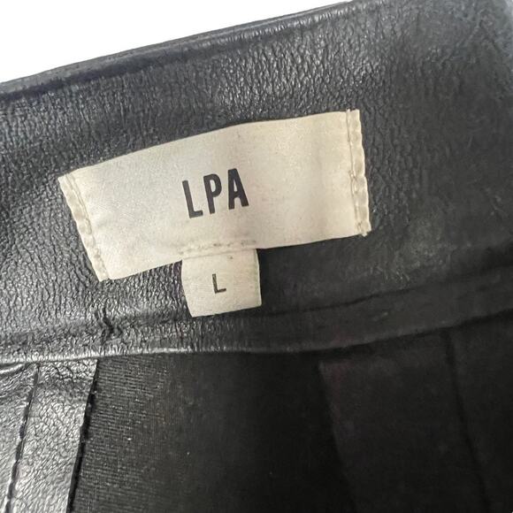 LPA Leather Pant 597 Revolve Cropped Pants High Rise Waist Black Women's Large - Picture 7 of 13